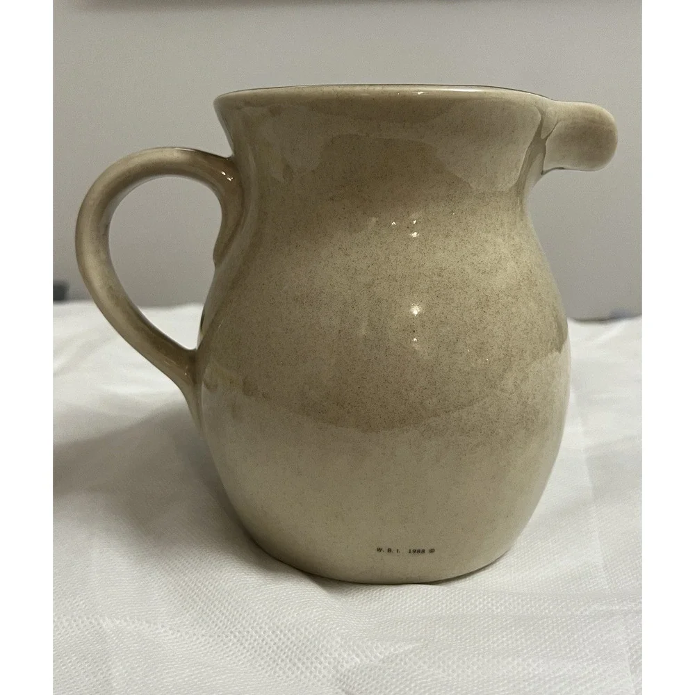 Vtg Goose Pitcher Cottagecore Geese Ducks Country Farmhouse WBI Stoneware